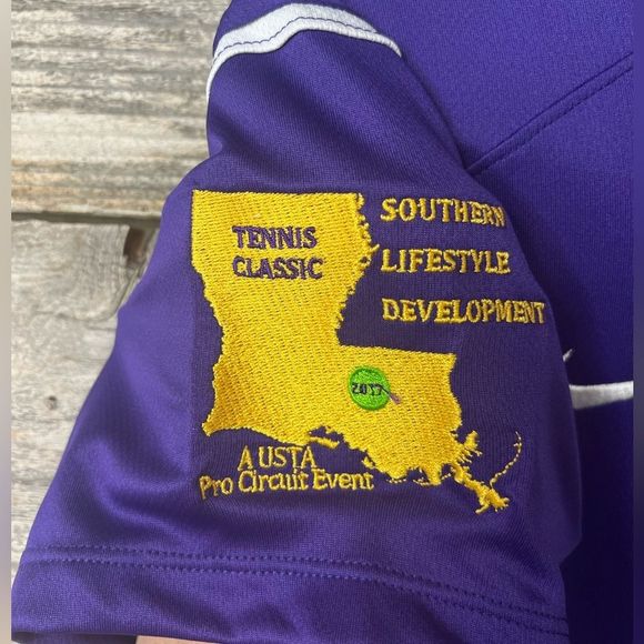 Nike Tennis Classic A USTA Pro Circuit Event Dri Fit Performance Polo Shirt - Picture 2 of 5